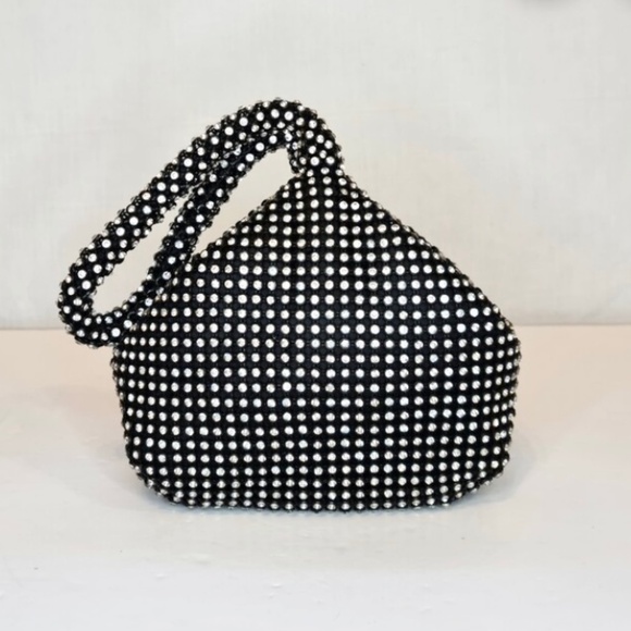 Ella & Elly Crystal Diamond Embellished Japanese Knot Evening Clutch Bag - Picture 1 of 8